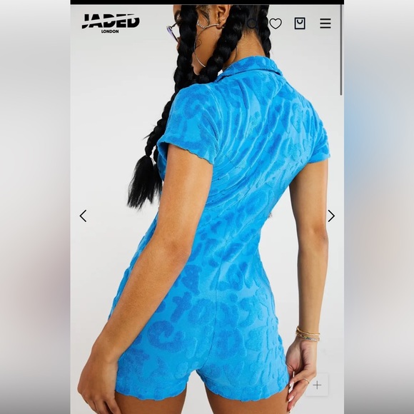 Jaded london blue towel play suit (US 2) - Picture 2 of 4